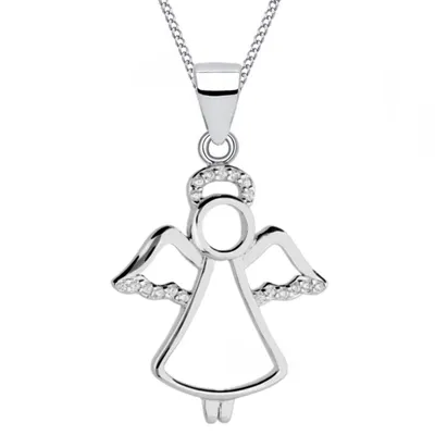Produktbild von Engel Schmuckanhänger mit Kette I 925 Echtsilber I Damen, 45cm