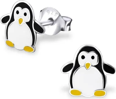 Produktbild von Kinderohrstecker: Mädchen Ohrringe Silber „Pinguin“
