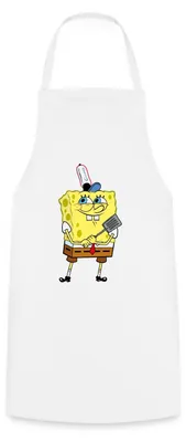 Produktbild von Spreadshirt SpongeBob Schwammkopf Burger Braten Kochschürze, One size, Weiß