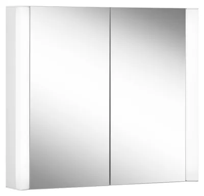 Image de Schneider EASY LED Armoire de toilette avec éclairage LED, 2 portes à double miroir, 70x70x14cm, 175.070.02.02