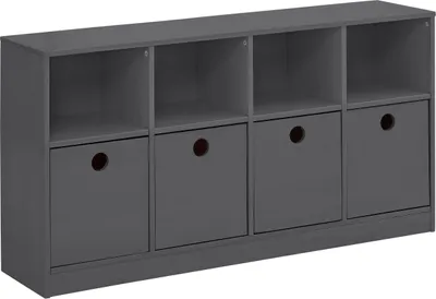 Produktbild von Allie | Bücherregal 4 Schubladen Grau