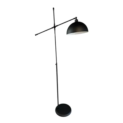 Produktbild von Schwarze Metall-Stehlampe mit E27-Fassung und Verstellbarem Lampenschirm