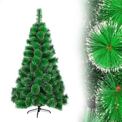 Produktbild von UISEBRT Künstlicher Weihnachtsbaum 120cm Tannenbaum Christbaum PVC Grüne Tannennadeln mit Schnee-Effekt Kunstbaum Weihnachtsdeko inkl. Ständer