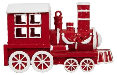 Imagen del producto de Adorno navideño de Clayre & Eef, tren rojo, de plástico