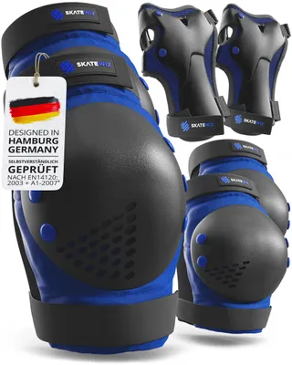 Image de SKATEWIZ Set de protections pour enfants Set de protections pour adultes [6pc] - Protections Inliner Genouillères Skateboard protection