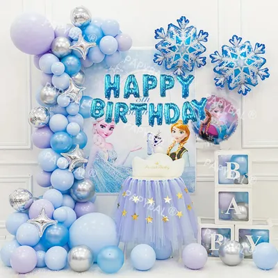 Produktbild von Party Deko XXL Premium Ballon Girlande Kinder Geburtstag Babyparty Snow Frozen
