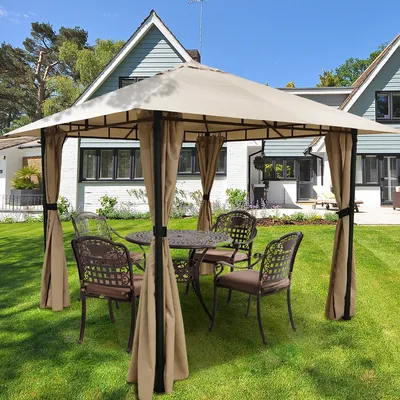 Produktbild von Sekey Pavillon 3x3 Gartenpavillon Terrassenpavillon 4 abnehmbar Seitenteile & Reißverschluss Partyzelt Wasserdicht Gartenzelt Sonnenschutz
