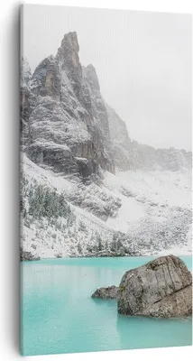 Produktbild von Bild auf Leinwand - Leinwandbild - Einteilig - Berge See Schnee - 55x100cm - Wand Bild - Wanddeko - Wandbilder - Leinwanddruck - Bilder - Wanddekoration - Leinwand bilder - Wandbild - PA55x100-4377