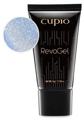Produktbild von RevoGel Gel-Acryl-Nagelgel Himmelblau Glitzer 15g, blasenreduzierend