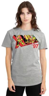 Immagine prodotto di T-shirt da donna con logo dei Marvel X-Men 97, colore grigio melange sportivo, taglia XL – Grigio melange sportivo