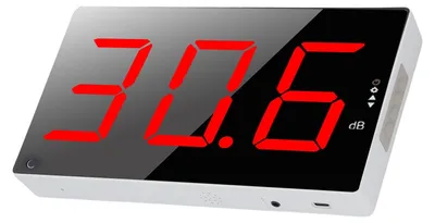 Produktbild von Decibelmeter 30-130 dB - Wandmontage - Großes LCD-Display - Alarmsystem
