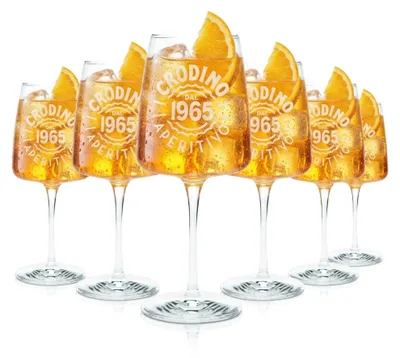 Produktbild von 6x Crodino Aperitivo Glas 48cl Weinglas 1965 Cocktail Gläser Longdrink Bitter
