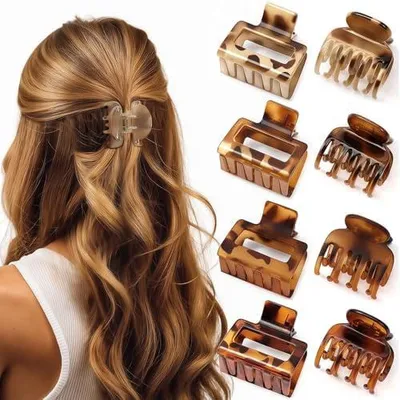 Produktbild von Kleine Haarklammern für Damen, 8 Stück, für dünnes und feines Haar, Haarclips mit Leopardenmuster als Haaraccessoire