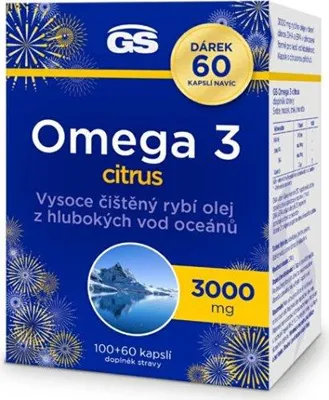 Imagen del producto de GS Omega 3 sabor a cítricos, 100 cápsulas + 60 cápsulas de regalo