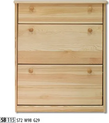 Obrázok produktu pre Schuhtruhe aus echtem Holz handgefertigte Schuhkipper Schuhtruhe aus Schubladen