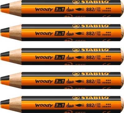 Produktbild von STABILO Duo Buntstift, Wasserfarbe & Wachsmalkreide -  woody 3 in 1 duo - zweifarbige M…