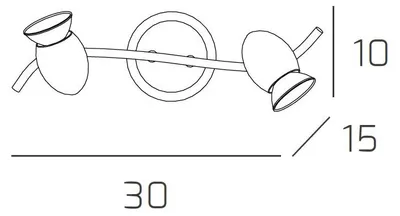 Immagine prodotto di Applique Moderna Two Penny Metallo Nichel Satinato 2 Luci Gu10