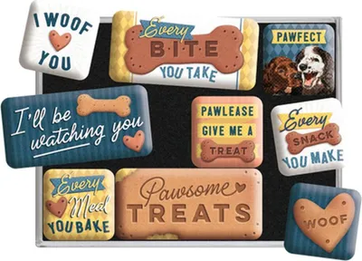Produktbild von Nostalgic-Art - 9tlg. Magnetset - Animal Club - Every Bite You Take Dog Treats