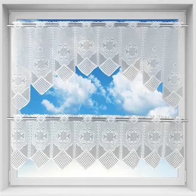 Produktbild von Bistrogardinen-Set mit Stangendurchzug, Maße: 160x30cm und 160x60cm, Design: Barbara