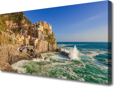 Produktbild von Tulup Leinwand-Bilder 100x50 Wandbild Canvas Kunstdruck Meer Gebirge Landschaft