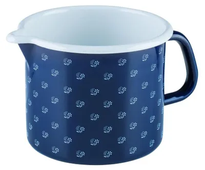 Milchtopf emailliert blau Ø 14 cm 1,7 l mit Deckel