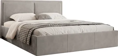 Produktbild von FEDVE Polsterbett Doppelbett Osterne II Schlafzimmer Bett Bettkasten 160x200 cm Hellgrau (Riviera 91)