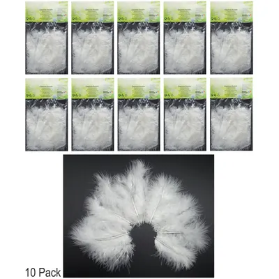Produktbild von 10-Pack Weiße Federn zum Basteln und Schmücken (6-10cm)