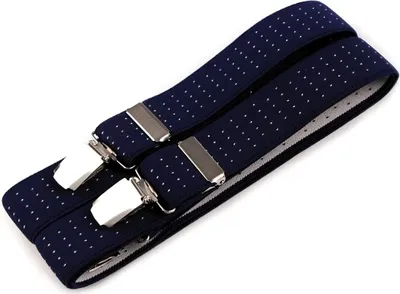Obrázek produktu pro Šle pánské, délka 125cm, šíře 3cm, tvar X, tmavě modré s bílými tečkami, 650255/39