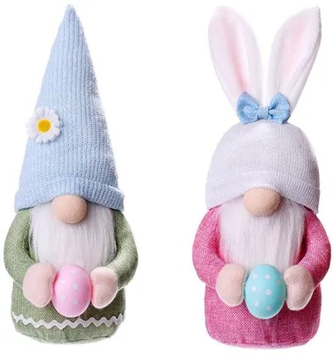Produktbild von Osterhase 2 Stück – Mit Eiern, ohne Gesicht, Tischdekoration