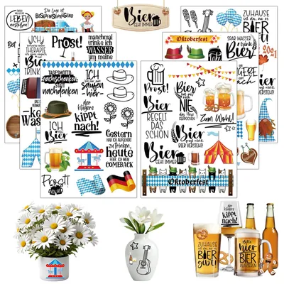 Produktbild von Rub-On-Sticker Set - 6-teilig - Zur Dekoration - A5 Format