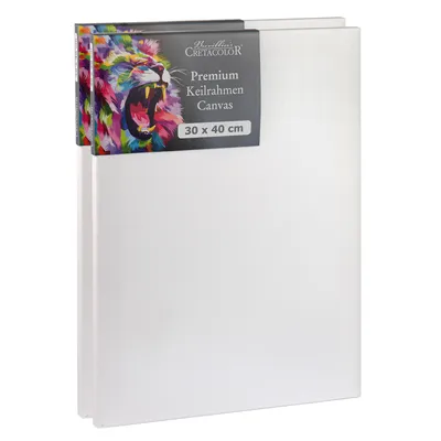 Image de Châssis Cretacolor 30 x 40 cm - Lot de 2 - Kit de toiles - Toiles de peinture haut de gamme sur châssis en bois - Toile en coton pour peinture acrylique, huile et techniques mixtes