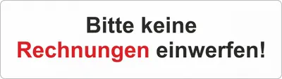 Produktbild von Hermann Schütz Aufkleber Bitte keine Rechnungen einwerfen 90x25mm