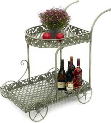 Immagine prodotto di DanDiBo carrello di servizio in metallo 93979 carrello da cucina 70 cm carrello casa bar carrello da tè vintage antico