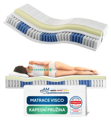 Obrázek produktu pro AM Qualitätsmatratzen | Matrace s jádrem z viskózových pružin 160x200 cm - H2 - Vyrobeno v Nemecku