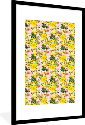 Produktbild von MuchoWow® MuchoWow® Gerahmtes Poster Blumen - Rosen - Frühling 60x90 cm - Poster mit zchwarzem Bilderrahmen - Dekoration - Wandposter Wohnzimmer - Hochwertig