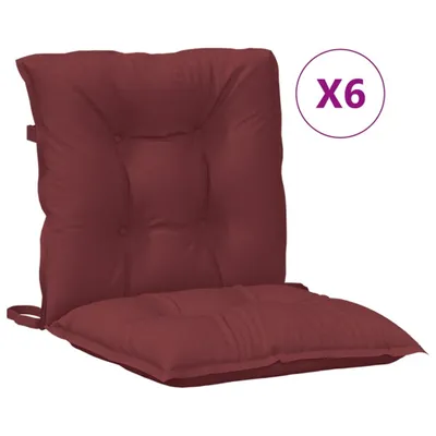 Produktbild von vidaXL Niedriglehner-Auflagen 6 Stk. Melange Weinrot 100x50x7 cm Stoff