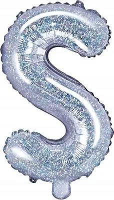 Zdjęcie produktu dla Stylowy Holograficzny Balon Foliowy Litera "S" - 35 cm, Idealny do Urodzin, Imprez i Dekoracji!
