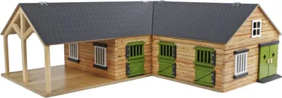 Produktbild von Kids Globe Pferdestall mit drei Boxen und Lagerung 1:24