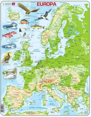 Produktbild von Puzzle: Physische Karte von Europa – Larsen