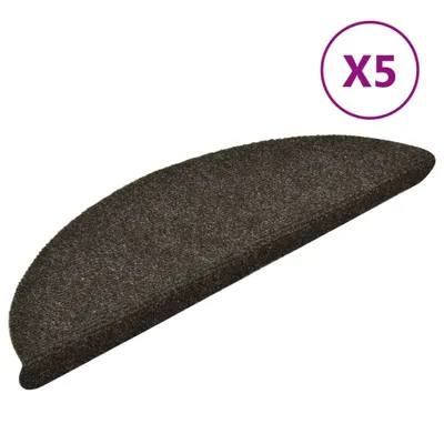 Zdjęcie produktu dla Maty na schody samoprzylepne 5 szt. 56x17x3 cm Antracyt Półokrągłe