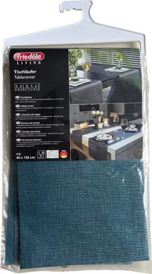 Produktbild von Friedola Living Miami Tischläufer rutschhemmend blau Outdoor 150x40cm