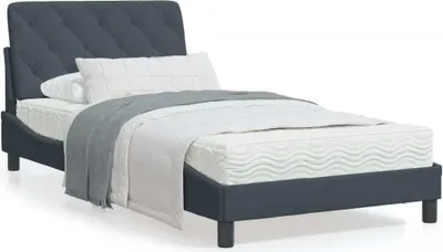 Produktbild von Möbel Bettgestell mit LED-Leuchten Dunkelgrau 100x200 cm Samt - Klassische Betten 3213838