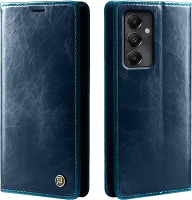 Produktbild von Handyhülle für Samsung Galaxy A54 5G Kunstleder Flip Vintage Cover Hülle RFID Schutz Case Kartenfach Farbe: Blau