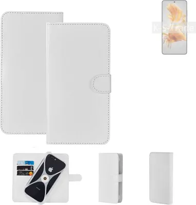 Produktbild von K-S-Trade Handy Hülle Schutz Hülle kompatibel mit Huawei Mate 50 Cover Case Bookstyle Bumper weiß 1x