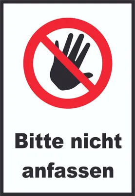 Produktbild von Bitte nicht anfassen Schild A5 Rückseite selbstklebend