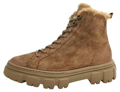 Image de Chaussures de ville pour femmes Paul Green, bottines à lacets, couleur marron, style décontracté