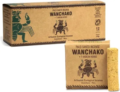 Immagine prodotto di Bastoncini Di Incenso Palo Santo Wanchako 7 Erbe Scatola Da 12 Confezioni --confezione Da 12 Pezzi - 12x13 G