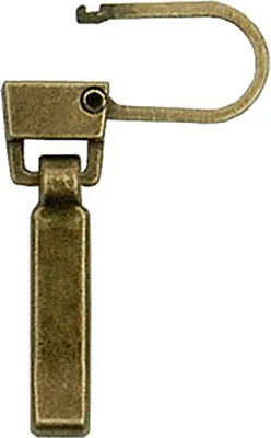 10 Metall Zipper Schlaufen Reißverschluss altmessing