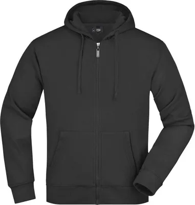 Produktbild von Kapuzen-Jacke aus formbeständiger Sweat-Qualität black, Gr. S