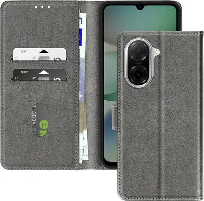 Image de Avizar, étui Redmi A5 Portefeuille avec support vidéo, Gris